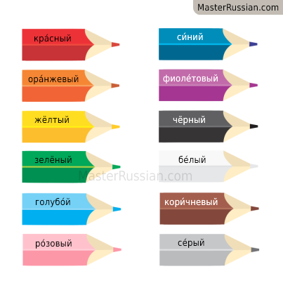 Colors in Russian - Picture Dictionary